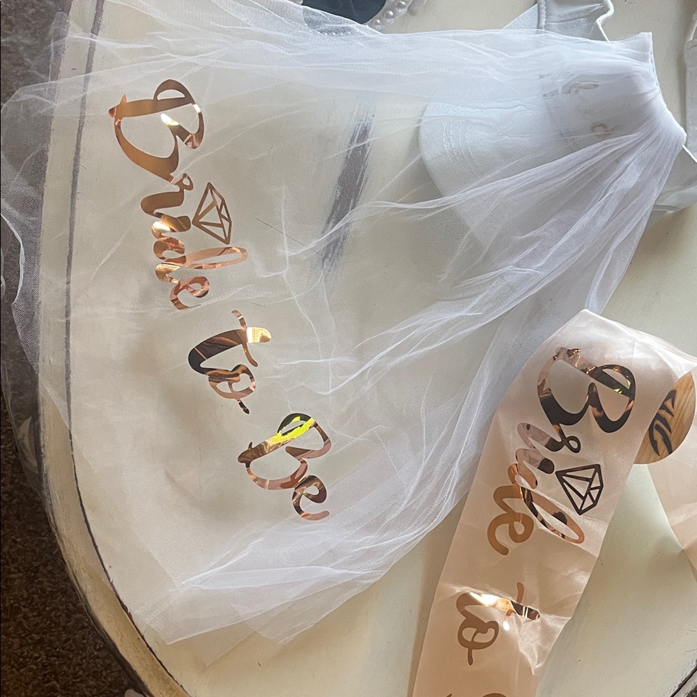 Bride to Be Veil and Sash Set